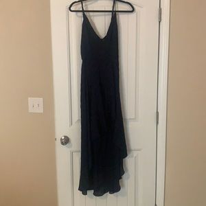 Blue polka dot hi-lo dress